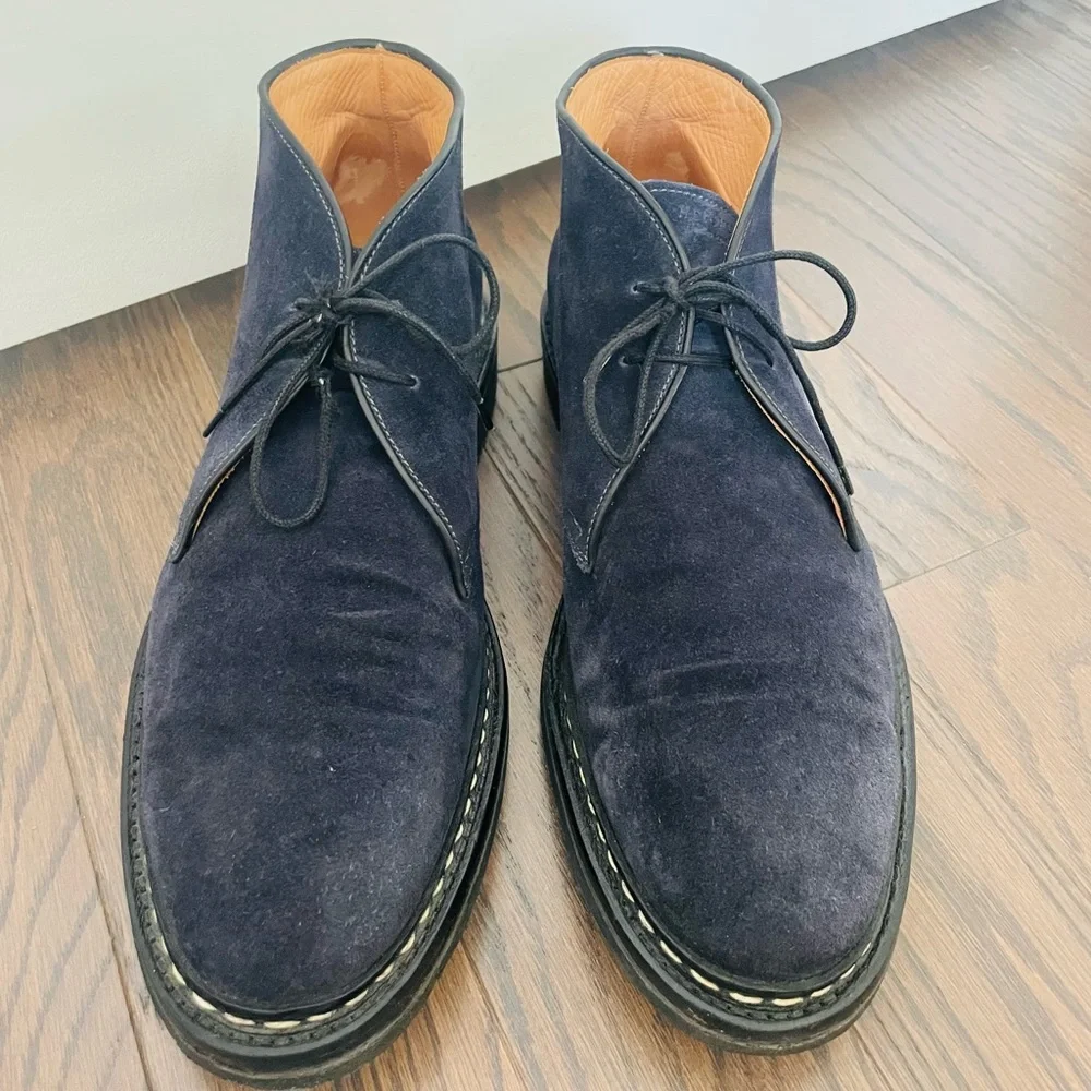 HESCHUNG GENET DESERT BOOT SUEDE BLUE FRANCE
